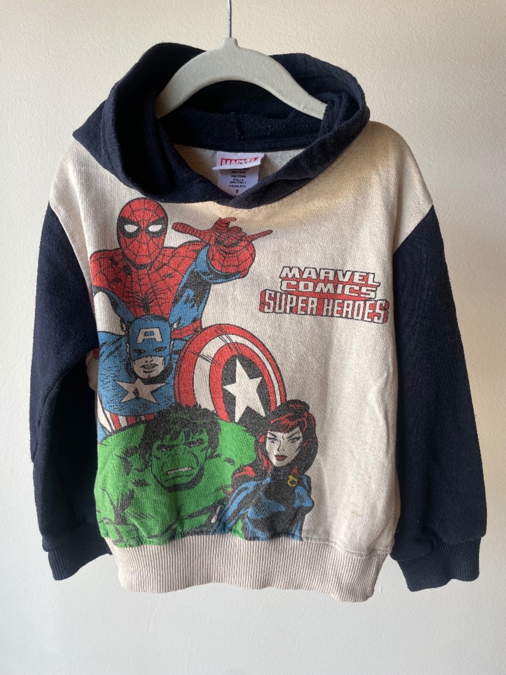 Marvel Comics Super Heroes Boys Hoodie Sweatshirt Size 5